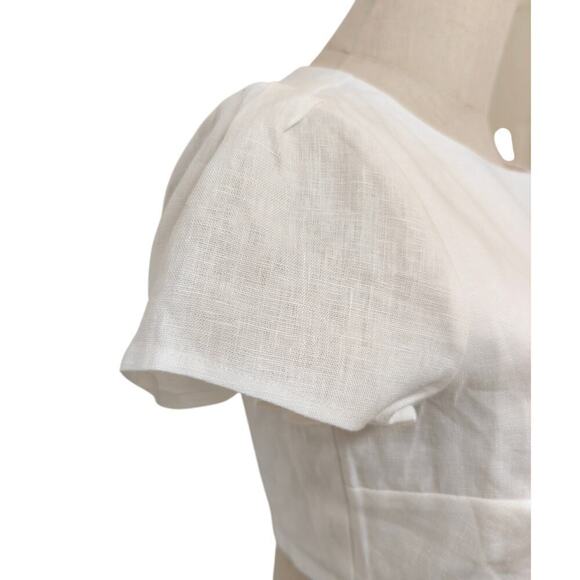 Reformation Niki Belted Linen Two Piece White New - Picture 7 of 9